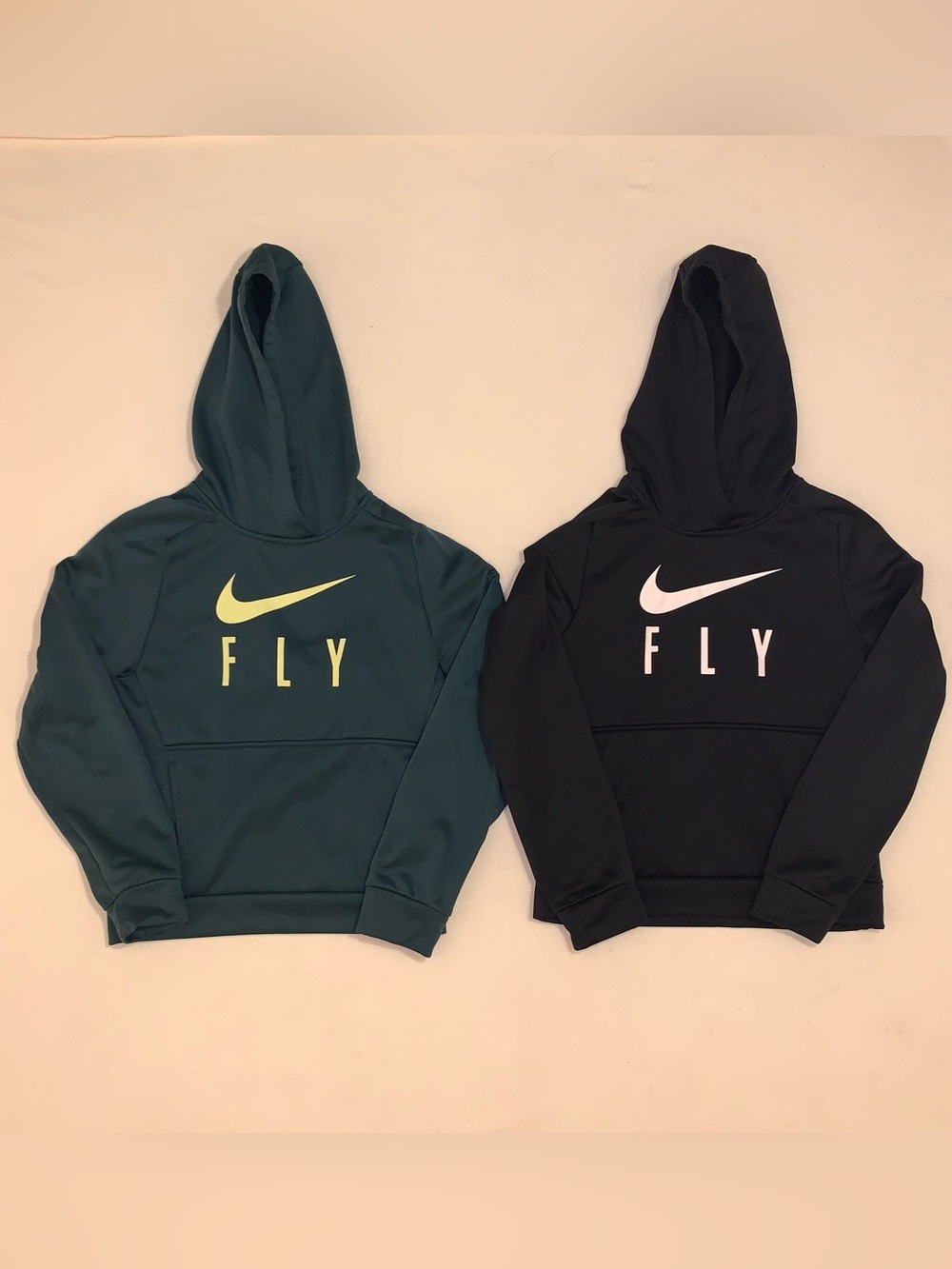 Nike Kids Fly Pullover Hoodies Teal & Black Sz M Fleece Swoosh Athletic Sport